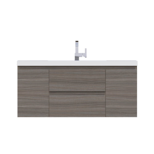Alya Bath Paterno 48" Single Gray Modern Wall Mounted Bathroom Vanity With Acrylic Top and Integrated Sink - AB-MOF48-G