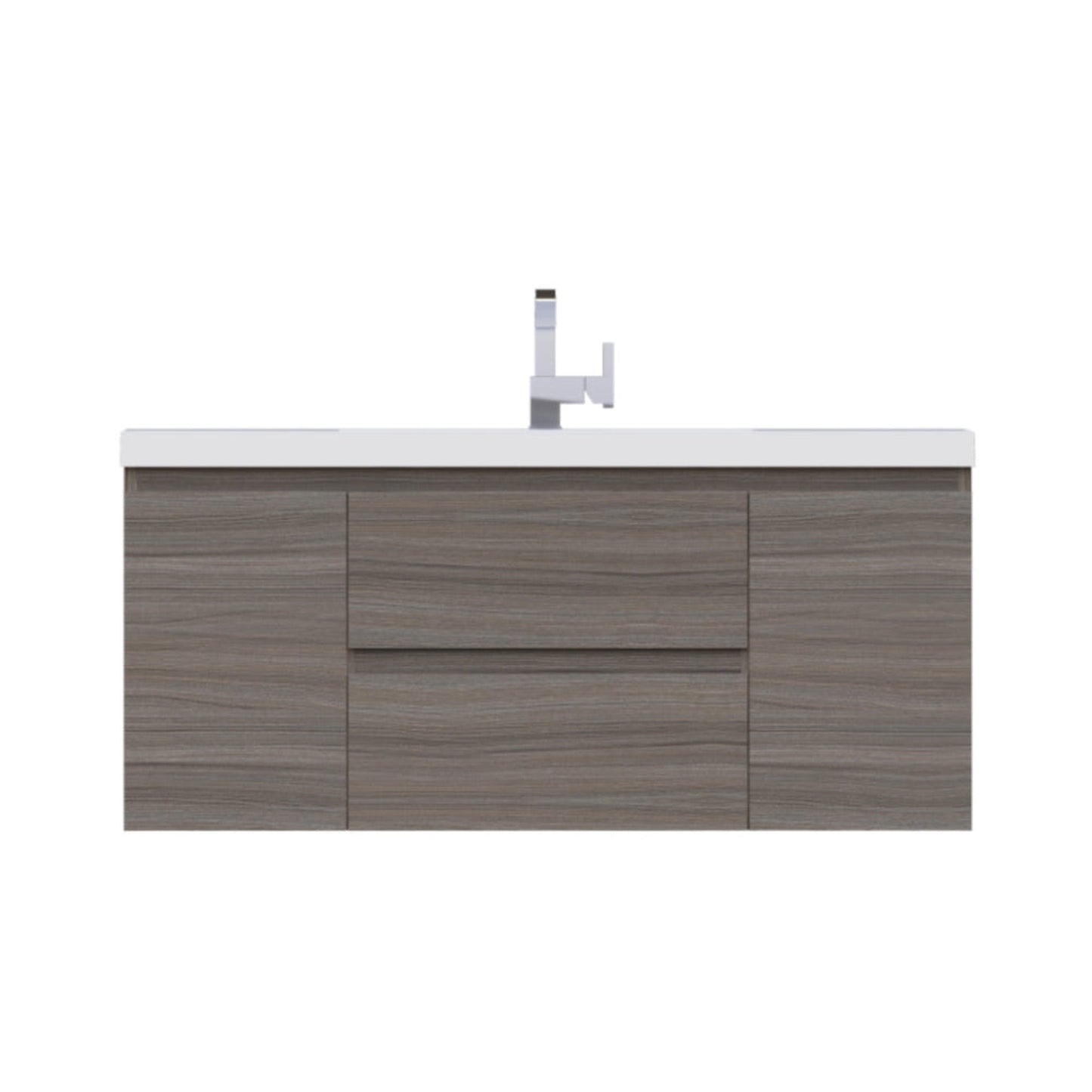 Alya Bath Paterno 48" Single Gray Modern Wall Mounted Bathroom Vanity With Acrylic Top and Integrated Sink - AB-MOF48-G
