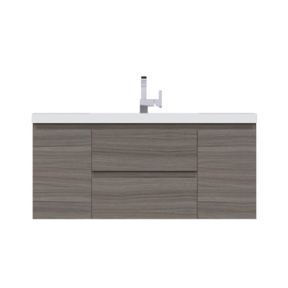 Alya Bath Paterno 48" Single Gray Modern Wall Mounted Bathroom Vanity With Acrylic Top and Integrated Sink - AB-MOF48-G