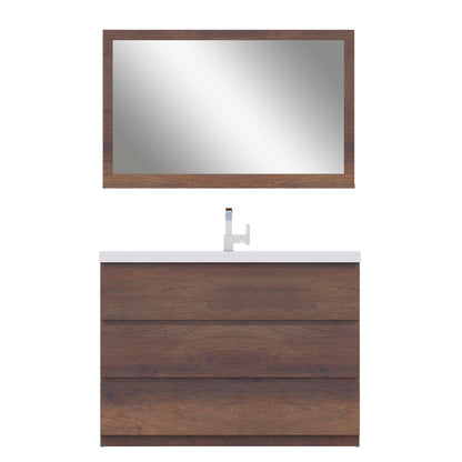 Alya Bath Paterno 48" Single Rosewood Modern Freestanding  Bathroom Vanity With Acrylic Top and Integrated Sink - AB-MOA48-RW