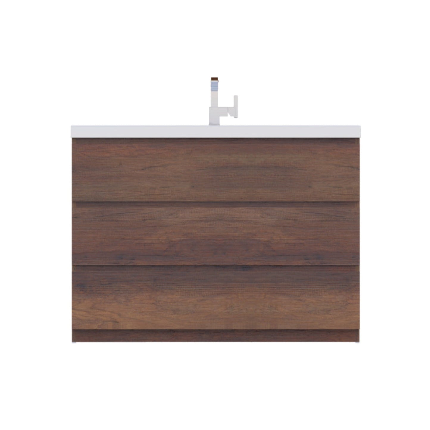 Alya Bath Paterno 48" Single Rosewood Modern Freestanding  Bathroom Vanity With Acrylic Top and Integrated Sink - AB-MOA48-RW
