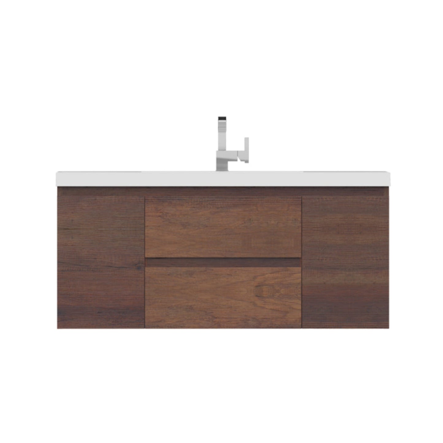 Alya Bath Paterno 48" Single Rosewood Modern Wall Mounted Bathroom Vanity With Acrylic Top and Integrated Sink - AB-MOF48-RW