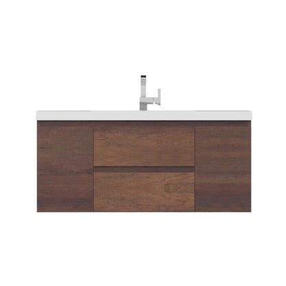 Alya Bath Paterno 48" Single Rosewood Modern Wall Mounted Bathroom Vanity With Acrylic Top and Integrated Sink - AB-MOF48-RW