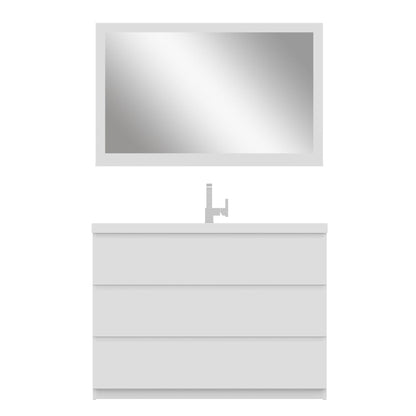 Alya Bath Paterno 48"  Single White Modern Freestanding Bathroom Vanity With Acrylic Top and Integrated Sink - AB-MOA48-W