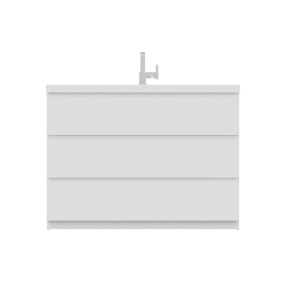 Alya Bath Paterno 48"  Single White Modern Freestanding Bathroom Vanity With Acrylic Top and Integrated Sink - AB-MOA48-W