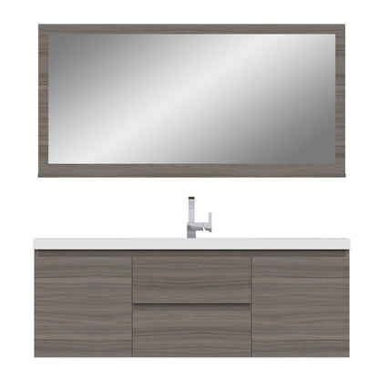 Alya Bath Paterno 60" Single Gray Modern Wall Mounted  Bathroom Vanity With Acrylic Top and Integrated Sink - AB-MOF60S-G