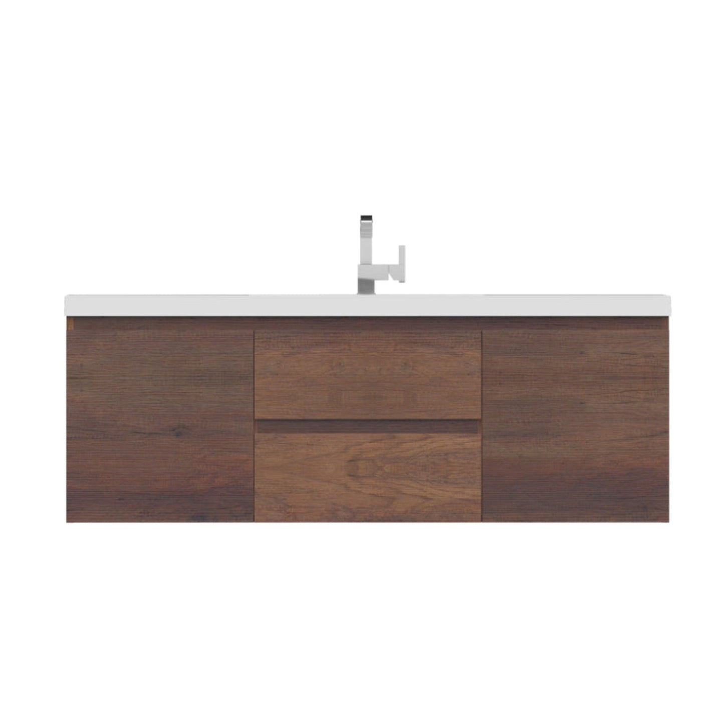 Alya Bath Paterno 60" Single Rosewood Modern Wall Mounted  Bathroom Vanity With Acrylic Top and Integrated Sink - AB-MOF60S-RW