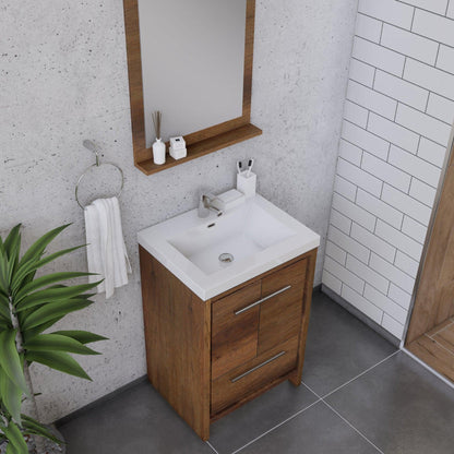 Alya Bath Sortino 24" Single Rosewood  Modern Freestanding  Bathroom Vanity With Acrylic Top and Integrated Sink - AB-MD624-RW