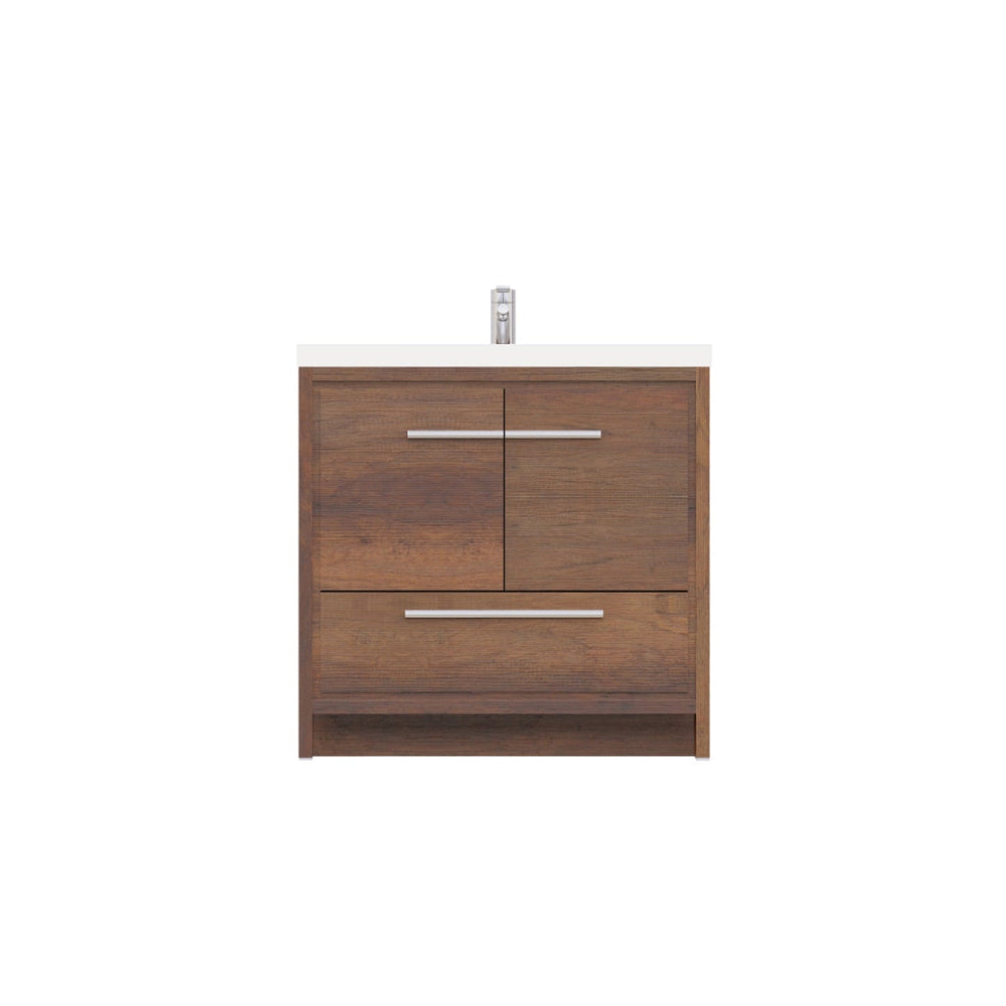 Alya Bath Sortino 36" Single Rosewood  Modern Freestanding Bathroom Vanity With Acrylic Top and Integrated Sink - AB-MD636-RW