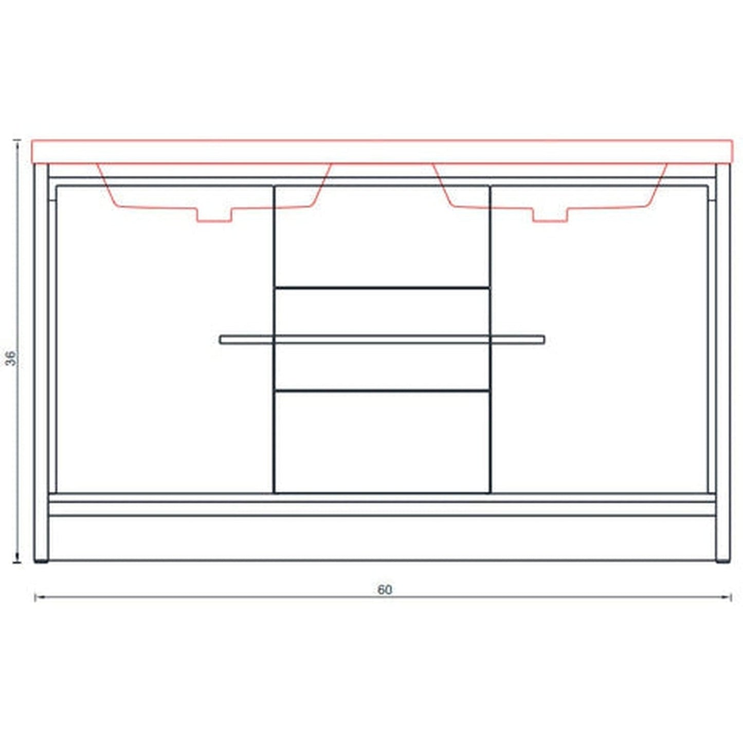 Alya Bath Sortino 60" Double Gray Modern Freestanding Bathroom Vanity With Acrylic Top and Integrated  Sink - AB-MD660D-G