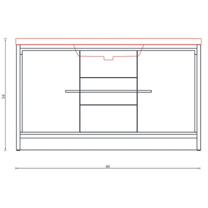 Alya Bath Sortino 60" Single White Modern Freestanding  Bathroom Vanity With Acrylic Top and Integrated Sink - AB-MD660S-W