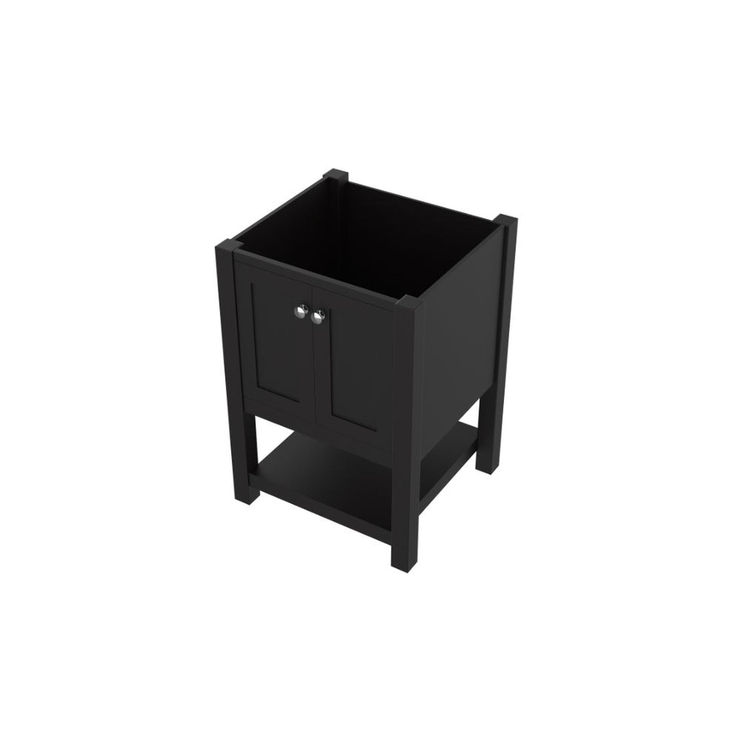 Alya Bath Wilmington 24" Single Espresso Freestanding Bathroom Vanity With Brushed Nickel Edge Handles - HE-102-24-E
