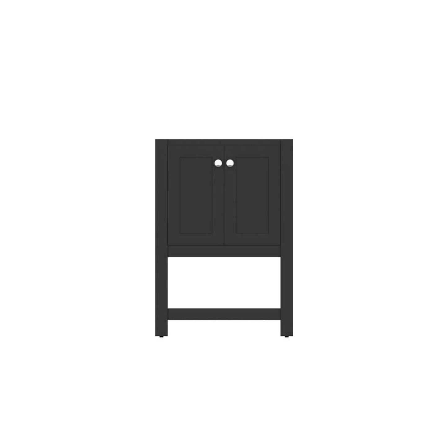 Alya Bath Wilmington 24" Single Espresso Freestanding Bathroom Vanity With Brushed Nickel Edge Handles - HE-102-24-E