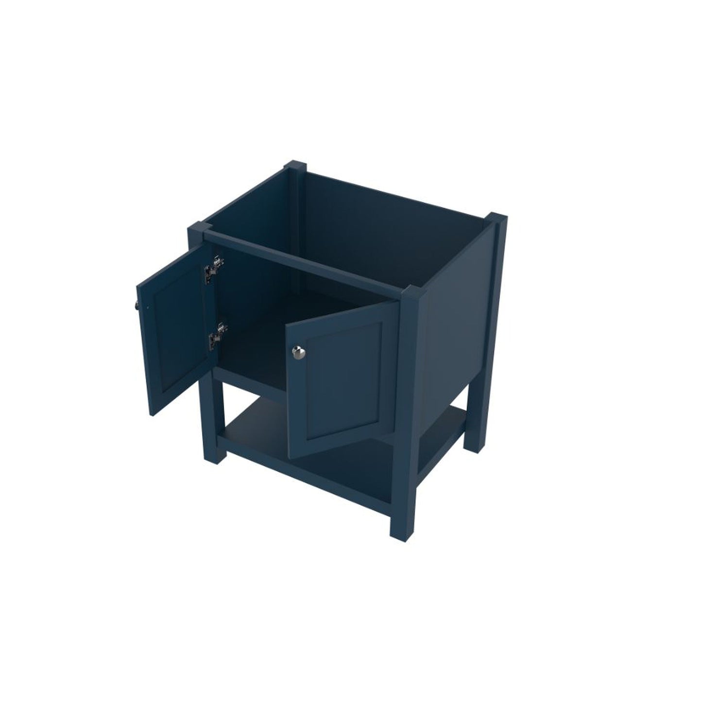 Alya Bath Wilmington 30" Single Blue Freestanding Bathroom Vanity With Brushed Nickel Edge Handles - HE-102-30-B