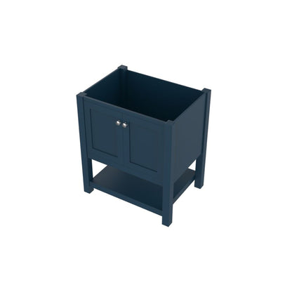 Alya Bath Wilmington 30" Single Blue Freestanding Bathroom Vanity With Brushed Nickel Edge Handles - HE-102-30-B