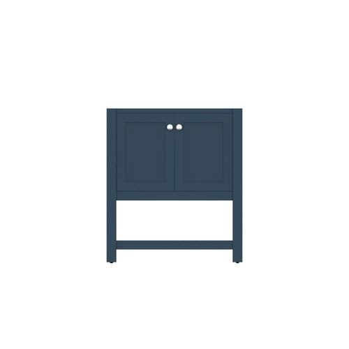 Alya Bath Wilmington 30" Single Blue Freestanding Bathroom Vanity With Brushed Nickel Edge Handles - HE-102-30-B
