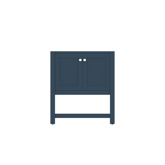 Alya Bath Wilmington 30" Single Blue Freestanding Bathroom Vanity With Brushed Nickel Edge Handles - HE-102-30-B