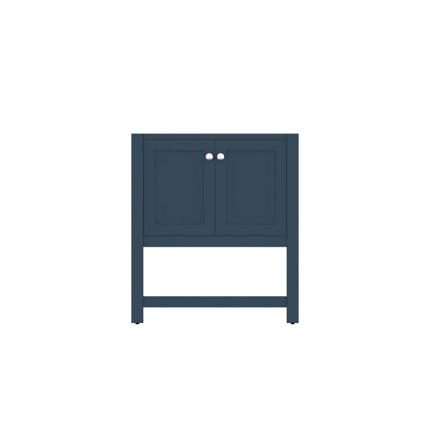 Alya Bath Wilmington 30" Single Blue Freestanding Bathroom Vanity With Brushed Nickel Edge Handles - HE-102-30-B