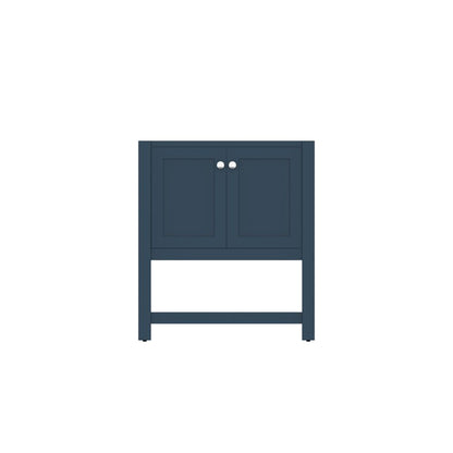 Alya Bath Wilmington 30" Single Blue Freestanding Bathroom Vanity With Brushed Nickel Edge Handles - HE-102-30-B