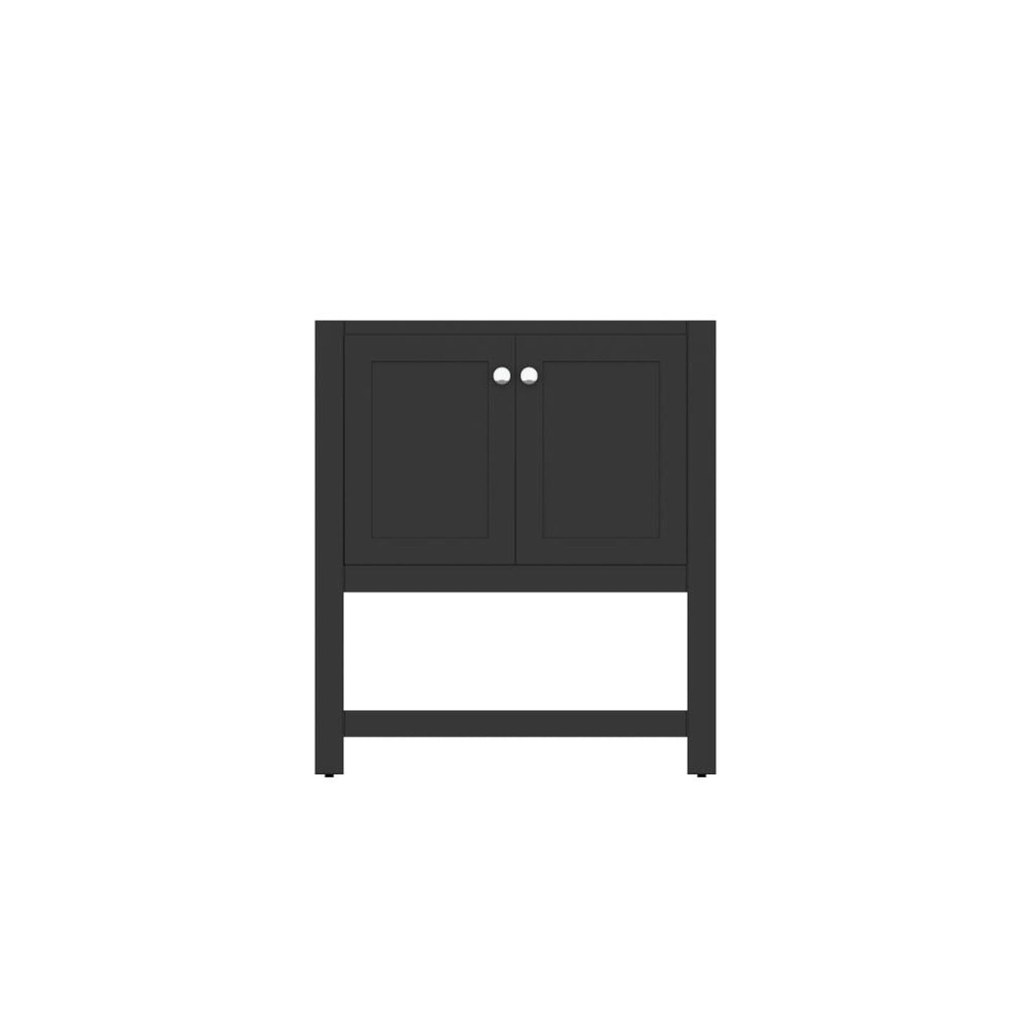Alya Bath Wilmington 30" Single Espresso Freestanding Bathroom Vanity With Brushed Nickel Edge Handles - HE-102-30-E