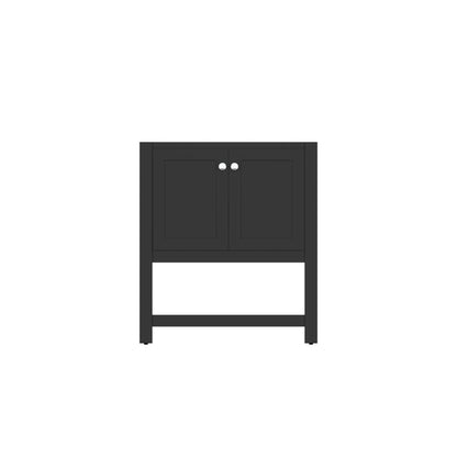 Alya Bath Wilmington 30" Single Espresso Freestanding Bathroom Vanity With Brushed Nickel Edge Handles - HE-102-30-E