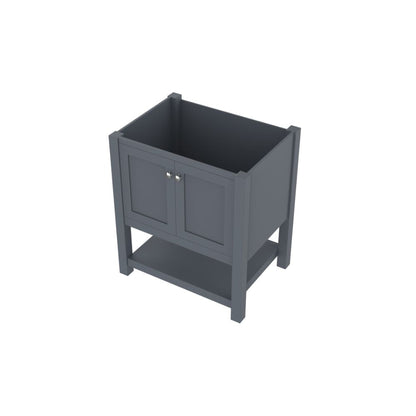 Alya Bath Wilmington 30" Single Gray Freestanding Bathroom Vanity With Brushed Nickel Edge Handles - HE-102-30-G