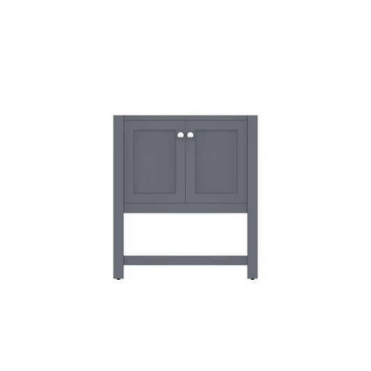 Alya Bath Wilmington 30" Single Gray Freestanding Bathroom Vanity With Brushed Nickel Edge Handles - HE-102-30-G