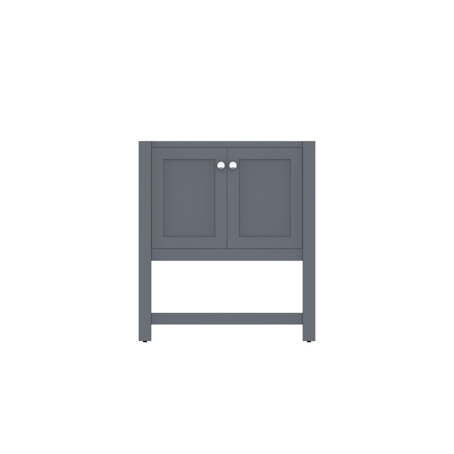 Alya Bath Wilmington 30" Single Gray Freestanding Bathroom Vanity With Brushed Nickel Edge Handles - HE-102-30-G