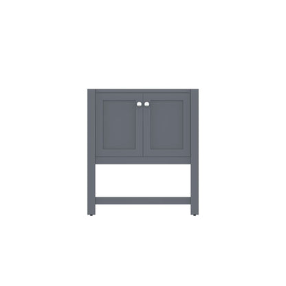 Alya Bath Wilmington 30" Single Gray Freestanding Bathroom Vanity With Brushed Nickel Edge Handles - HE-102-30-G