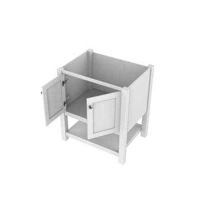 Alya Bath Wilmington 30" Single White Freestanding Bathroom Vanity With Brushed Nickel Edge Handles - HE-102-30-W