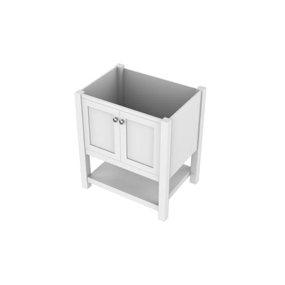Alya Bath Wilmington 30" Single White Freestanding Bathroom Vanity With Brushed Nickel Edge Handles - HE-102-30-W