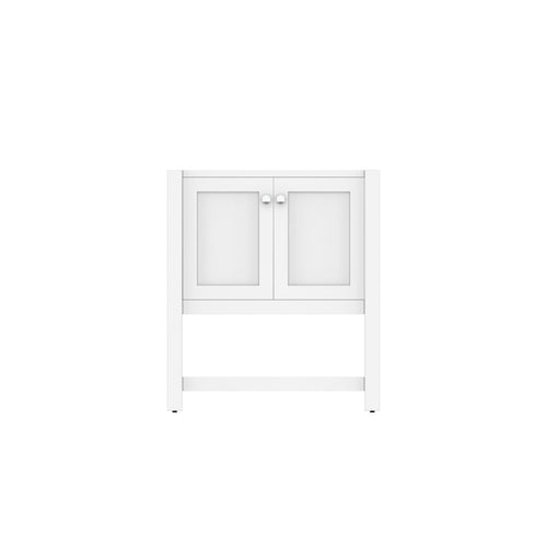 Alya Bath Wilmington 30" Single White Freestanding Bathroom Vanity With Brushed Nickel Edge Handles - HE-102-30-W