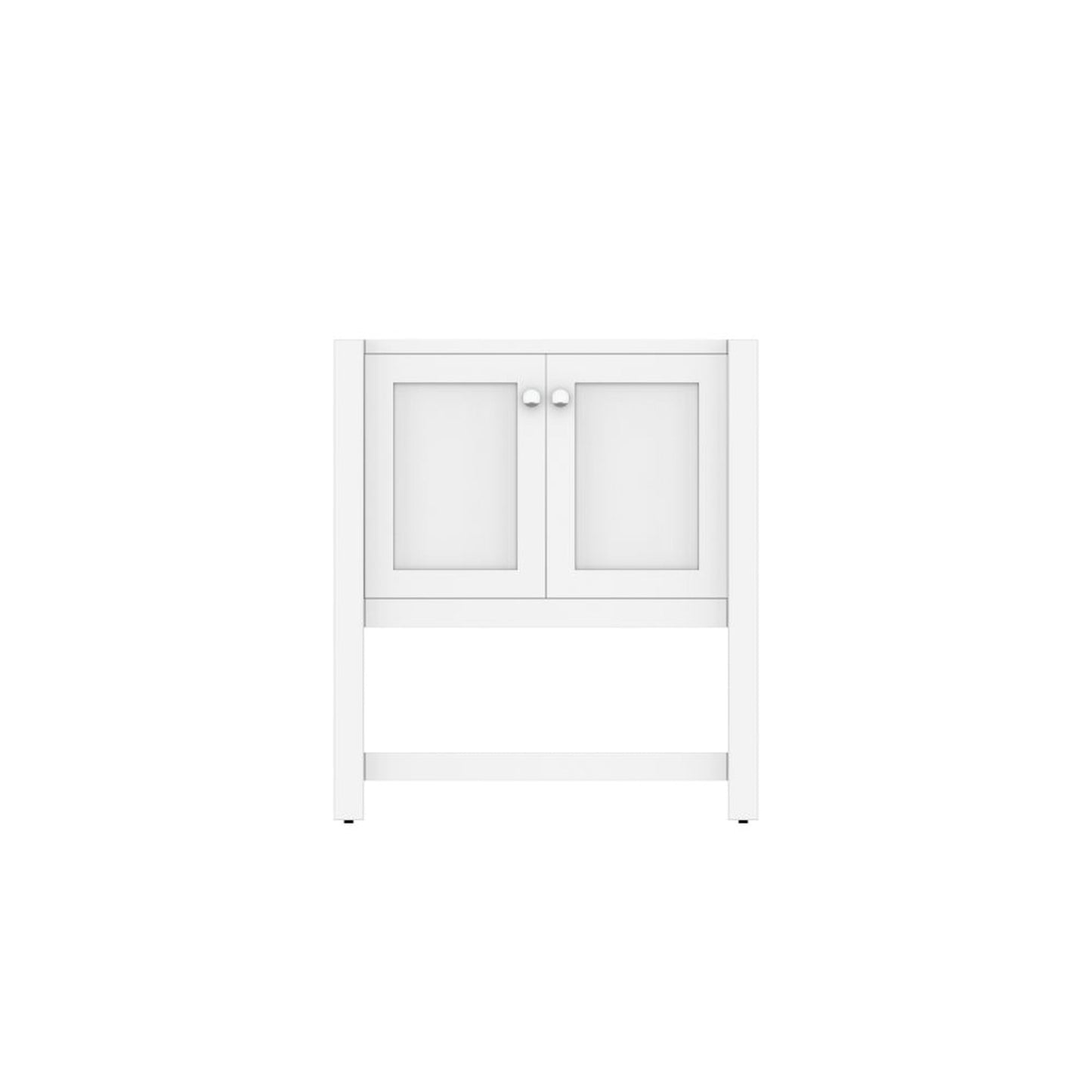 Alya Bath Wilmington 30" Single White Freestanding Bathroom Vanity With Brushed Nickel Edge Handles - HE-102-30-W