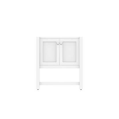 Alya Bath Wilmington 30" Single White Freestanding Bathroom Vanity With Brushed Nickel Edge Handles - HE-102-30-W