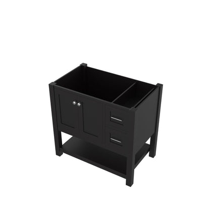 Alya Bath Wilmington 36" Single Espresso Freestanding Bathroom Vanity With Brushed Nickel Edge Handles - HE-102-36-E