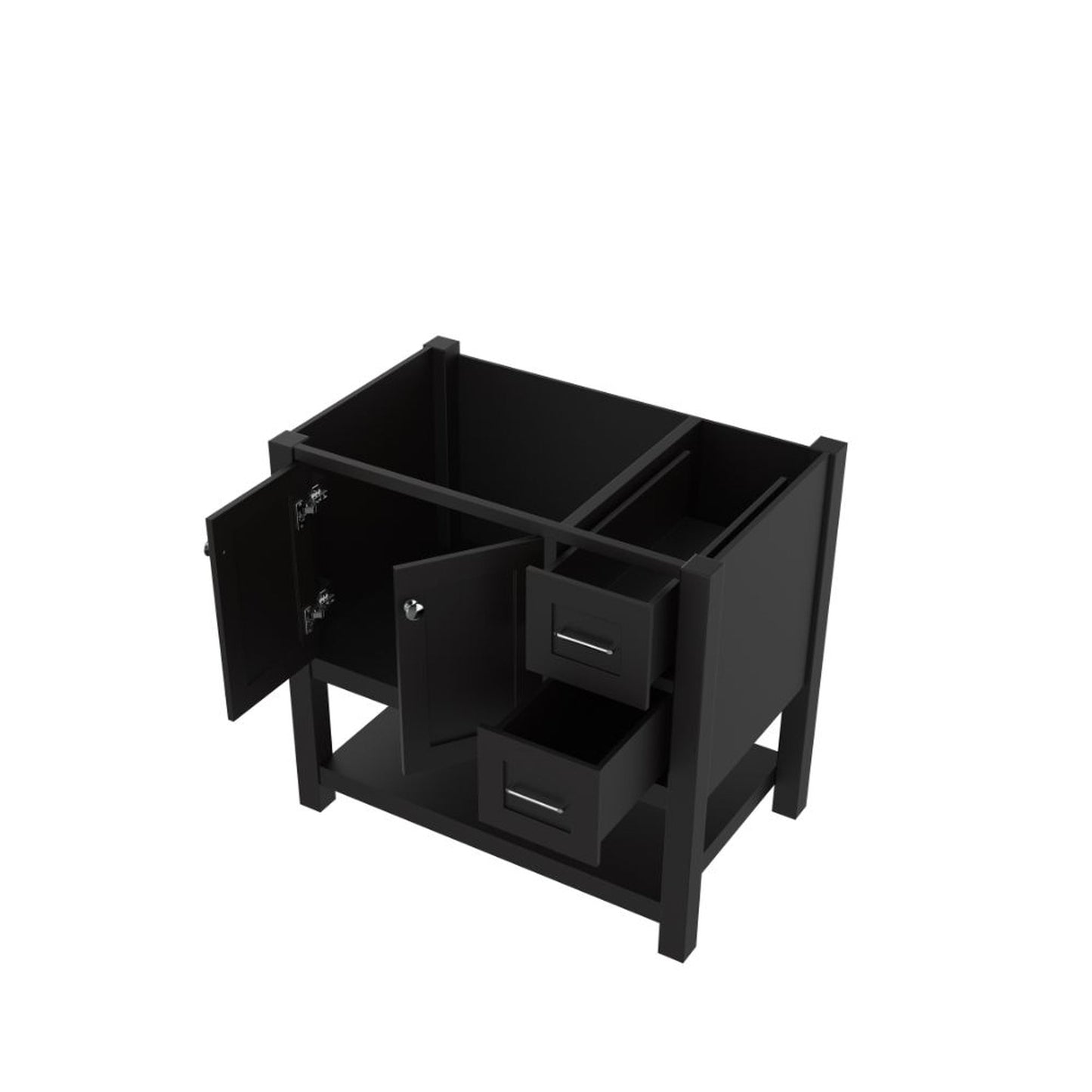 Alya Bath Wilmington 36" Single Espresso Freestanding Bathroom Vanity With Brushed Nickel Edge Handles - HE-102-36-E
