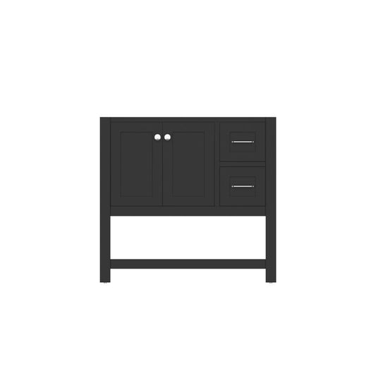 Alya Bath Wilmington 36" Single Espresso Freestanding Bathroom Vanity With Brushed Nickel Edge Handles - HE-102-36-E