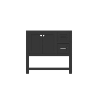 Alya Bath Wilmington 36" Single Espresso Freestanding Bathroom Vanity With Brushed Nickel Edge Handles - HE-102-36-E