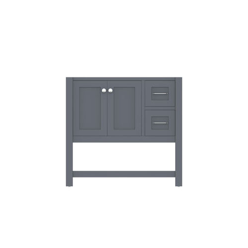 Alya Bath Wilmington 36" Single Gray Freestanding Bathroom Vanity With Brushed Nickel Edge Handles - HE-102-36-G