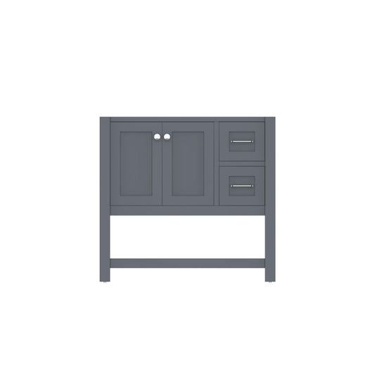 Alya Bath Wilmington 36" Single Gray Freestanding Bathroom Vanity With Brushed Nickel Edge Handles - HE-102-36-G
