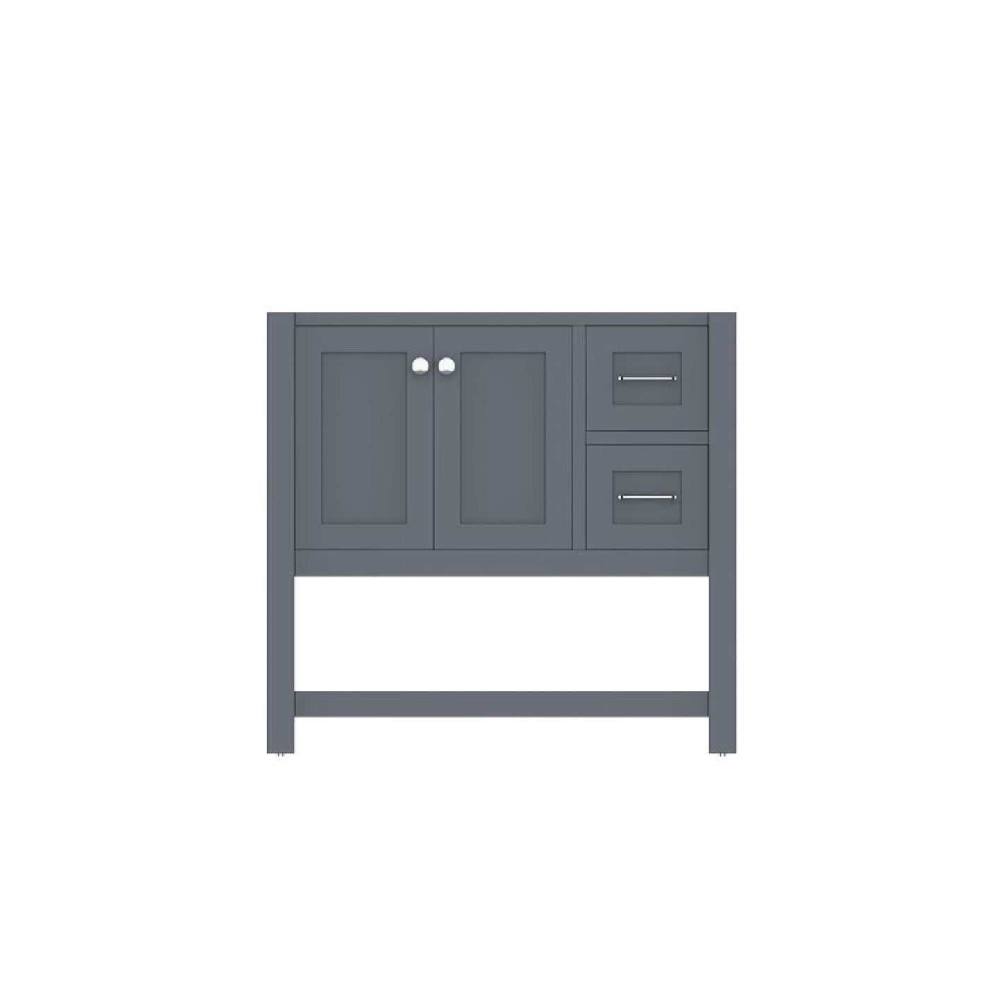 Alya Bath Wilmington 36" Single Gray Freestanding Bathroom Vanity With Brushed Nickel Edge Handles - HE-102-36-G