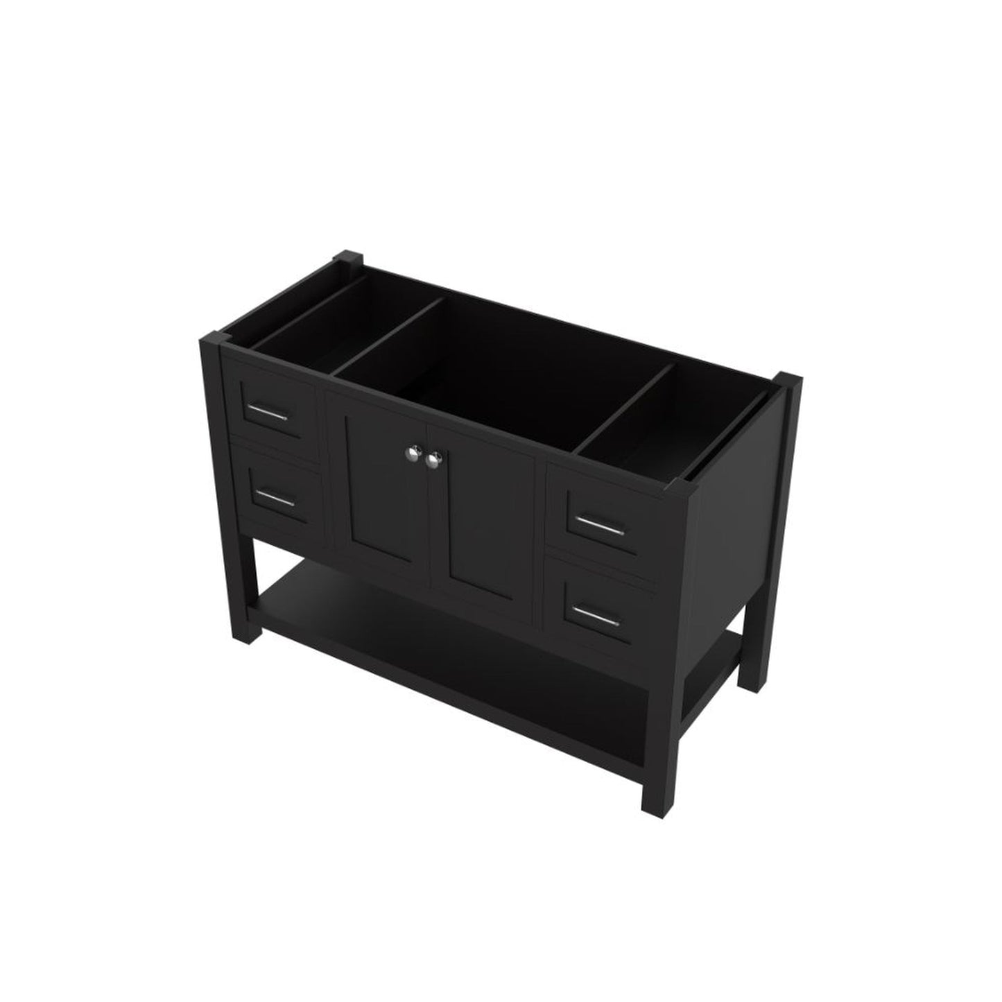 Alya Bath Wilmington 48" Single Espresso Freestanding Bathroom Vanity With Brushed Nickel Edge Handles - HE-102-48-E