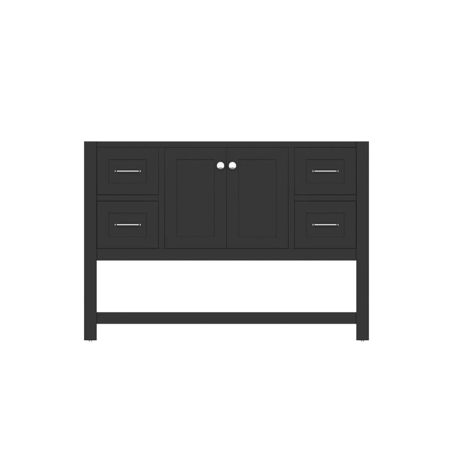 Alya Bath Wilmington 48" Single Espresso Freestanding Bathroom Vanity With Brushed Nickel Edge Handles - HE-102-48-E