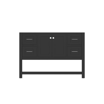Alya Bath Wilmington 48" Single Espresso Freestanding Bathroom Vanity With Brushed Nickel Edge Handles - HE-102-48-E