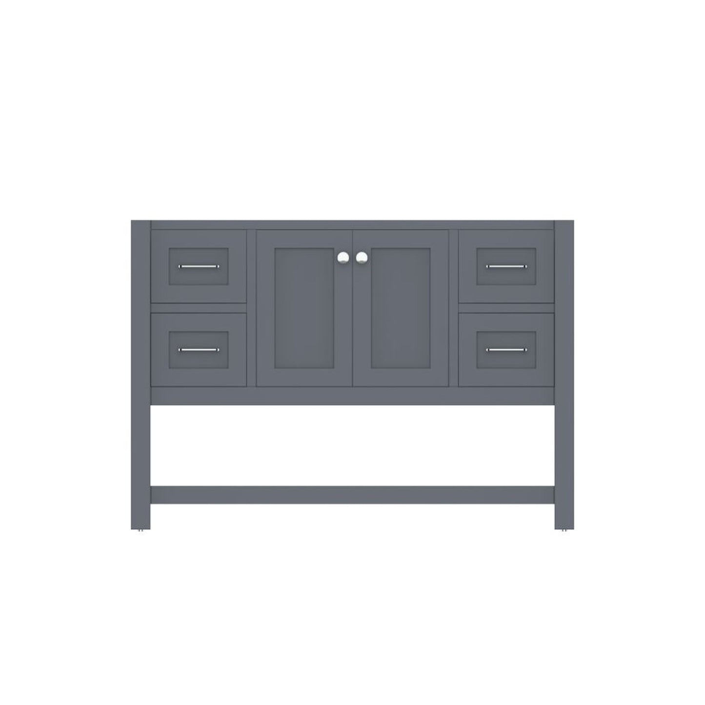Alya Bath Wilmington 48" Single Gray Freestanding Bathroom Vanity With Brushed Nickel Edge Handles - HE-102-48-G