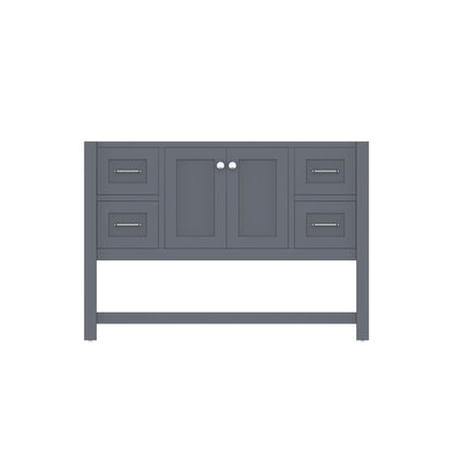 Alya Bath Wilmington 48" Single Gray Freestanding Bathroom Vanity With Brushed Nickel Edge Handles - HE-102-48-G