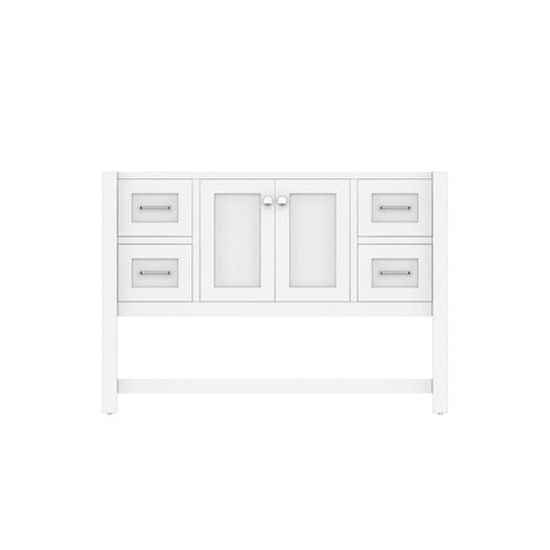Alya Bath Wilmington 48" Single White Freestanding Bathroom Vanity With Brushed Nickel Edge Handles - HE-102-48-W