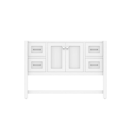 Alya Bath Wilmington 48" Single White Freestanding Bathroom Vanity With Brushed Nickel Edge Handles - HE-102-48-W