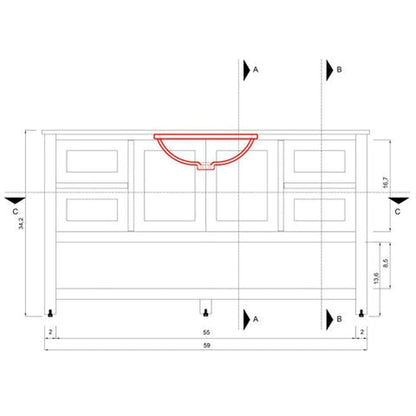 Alya Bath Wilmington 60" Single Espresso Freestanding  Bathroom Vanity With Carrara Marble Top, Ceramic Sink and Wall Mounted Mirror - HE-102-60S-E-CWMT+AT-48-M-B