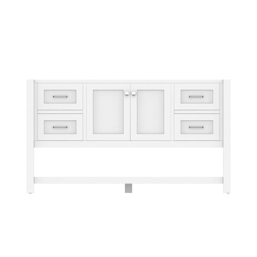 Alya Bath Wilmington 60" Single White Freestanding  Bathroom Vanity  With Brushed Nickel Edge Handles - HE-102-60S-W